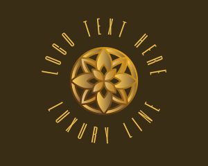 Golden Luxury Flower logo design