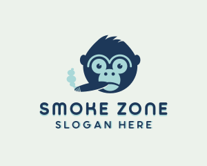 Smoking Cigar Monkey logo design