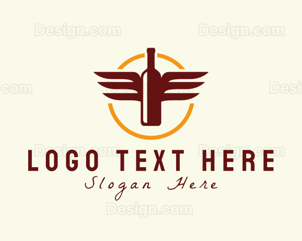 Wine Wings Badge Logo