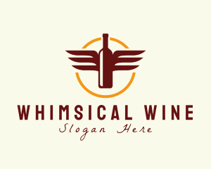 Wine Wings Badge logo design