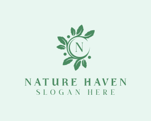 Leaves Nature Garden logo design