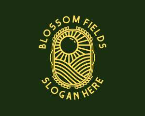 Sunset Farming Field logo design