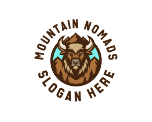 Mountain Wild Bison logo design