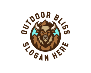 Mountain Wild Bison logo design