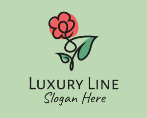 Poppy Floral Line Art logo design