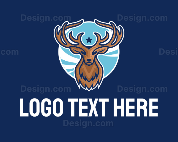 Reindeer Antlers Mascot Logo