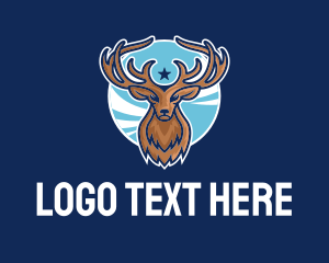 Reindeer Antlers Mascot logo