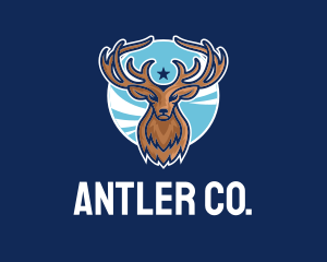 Reindeer Antlers Mascot logo