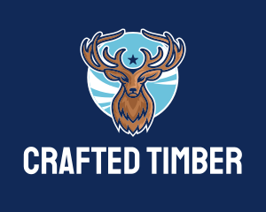 Reindeer Antlers Mascot logo design