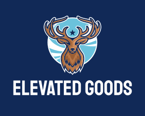 Reindeer Antlers Mascot logo design