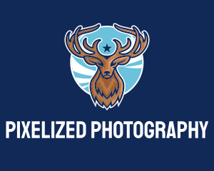 Reindeer Antlers Mascot logo design