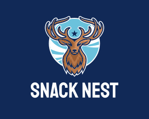 Reindeer Antlers Mascot logo design