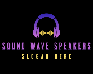 Headphone Music Wave logo design