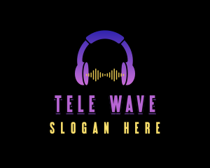 Headphone Music Wave logo design