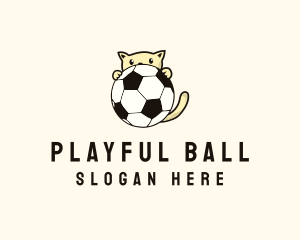 Cat Soccer Ball logo design