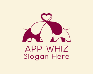 Dating App Elephant Heart logo design