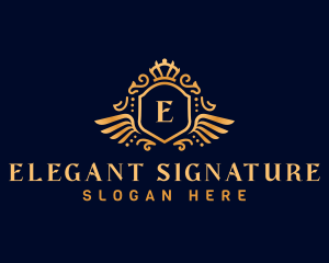 Luxury Wing Crown logo design