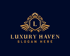 Luxury Wing Crown logo design