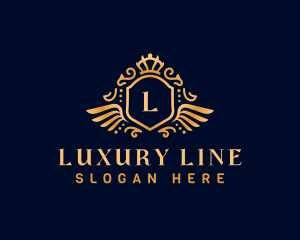 Luxury Wing Crown logo design