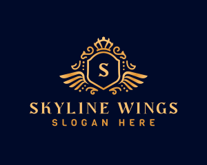 Luxury Wing Crown logo design