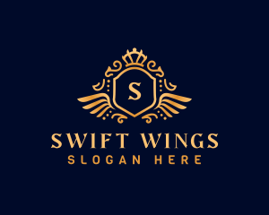 Luxury Wing Crown logo design