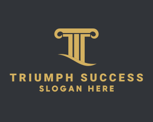 Column Structure Letter T logo design