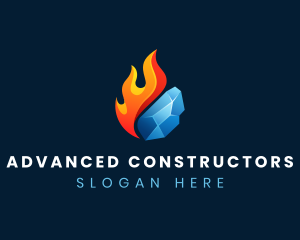 Gradient Fire Ice logo design