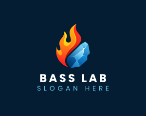 Gradient Fire Ice logo design