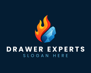 Gradient Fire Ice logo design