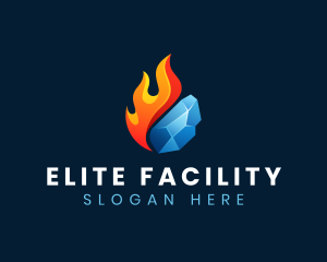 Gradient Fire Ice logo design