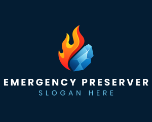 Gradient Fire Ice logo design