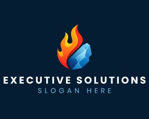 Gradient Fire Ice logo design