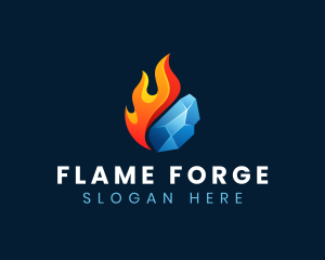 Gradient Fire Ice logo design