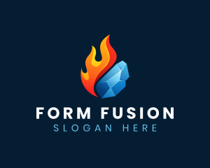 Gradient Fire Ice logo design