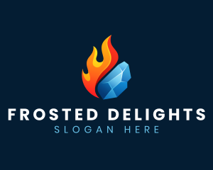 Gradient Fire Ice logo design