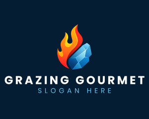 Gradient Fire Ice logo design