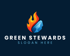 Gradient Fire Ice logo design