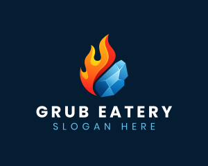 Gradient Fire Ice logo design