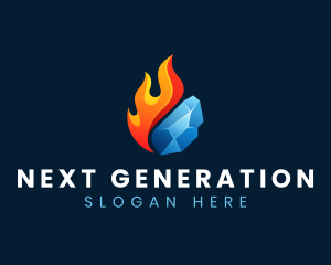 Gradient Fire Ice logo design