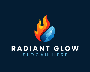 Gradient Fire Ice logo design