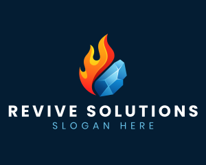 Gradient Fire Ice logo design