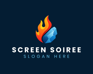 Gradient Fire Ice logo design