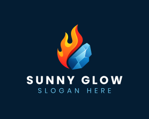 Gradient Fire Ice logo design