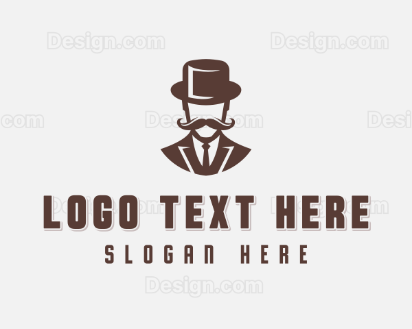 Hipster Menswear Barbershop Logo