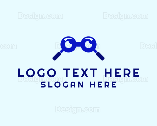 Glasses Magnifying Glass Logo