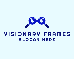 Glasses Magnifying Glass logo