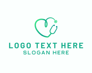 Stethoscope Heart Hospital Logo