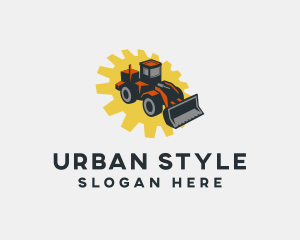 Industrial Construction Bulldozer Logo