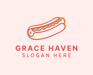 Hot Dog Snack Glitch Logo