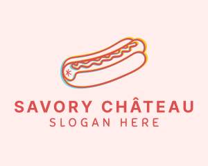 Hot Dog Snack Glitch logo design